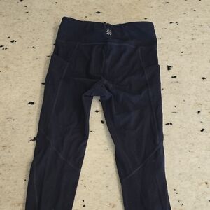 Girls' Navy Athletic Leggings with Side Pockets Athleta Size 7